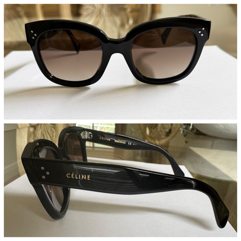 Celine New Audrey CL 41805/S Sunglasses Black/Brown Gradient Lenses